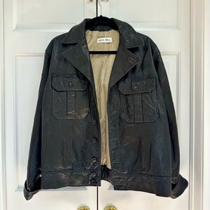 Alex Mill Black Leather Jacket with Pockets